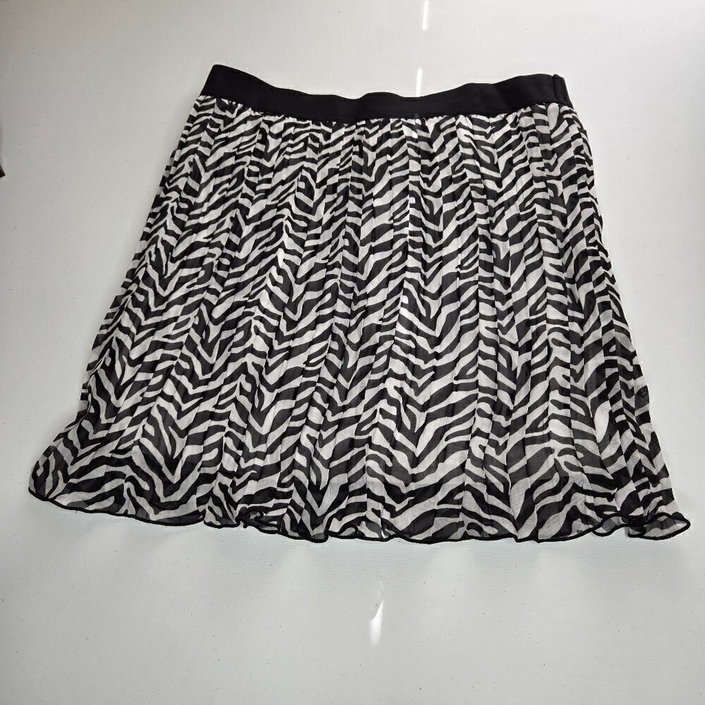 Faded Glory Girls Black and White Zebra Print Short Skirt Size XL 14/16